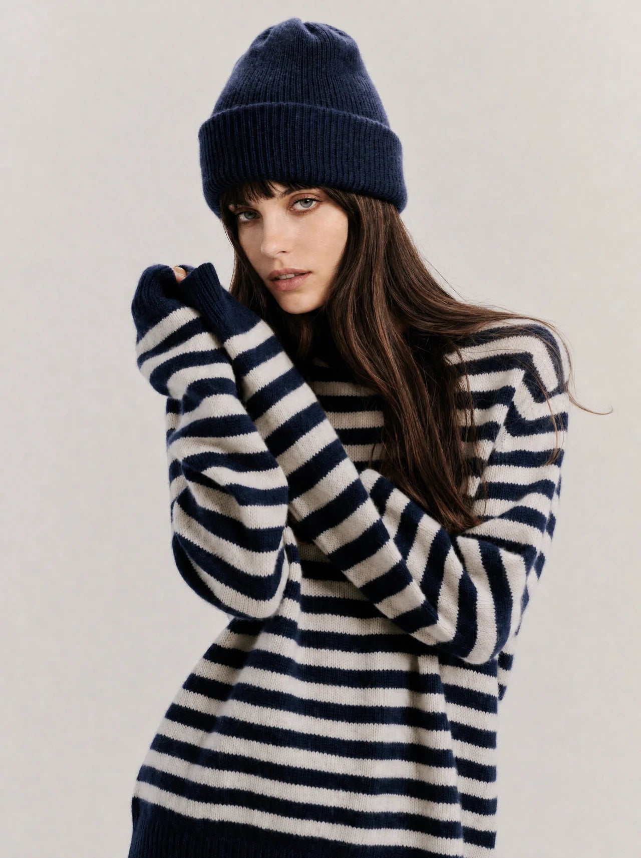 The Bretagne Pullover — Navy Stripe