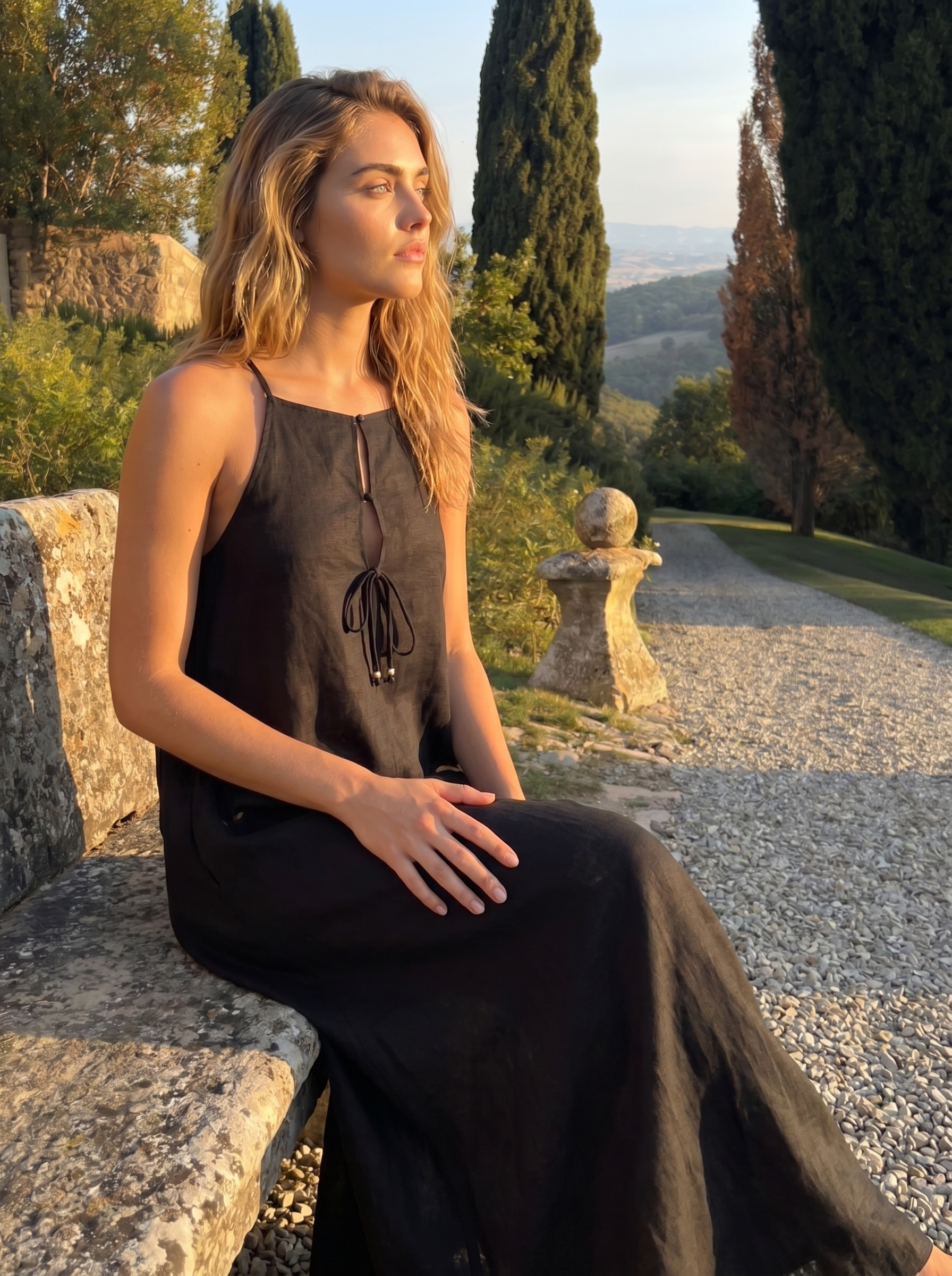 Ivory Dress — Black