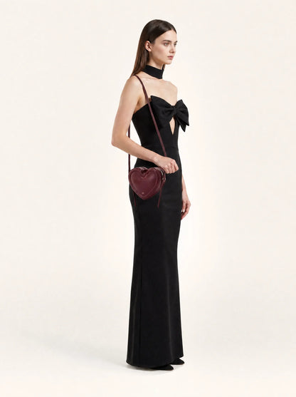 The Violette Heart Bag — Bordeaux