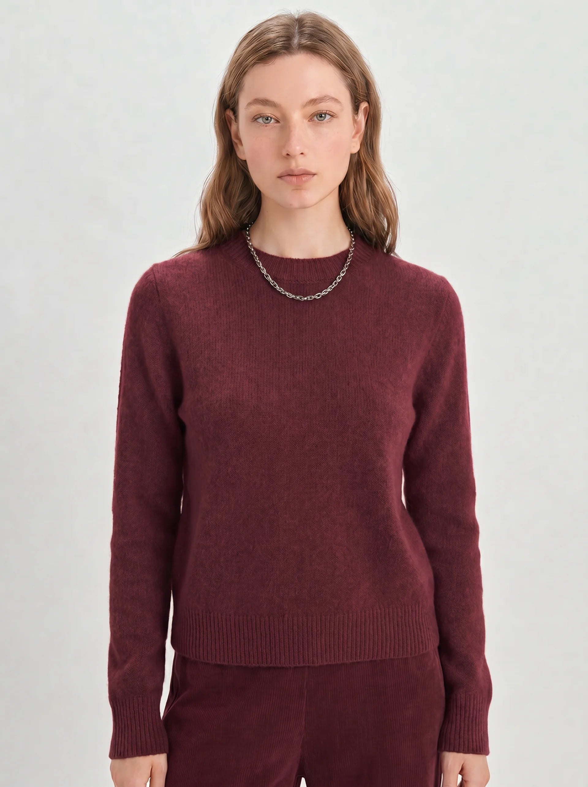 The Velour Pullover — Burgundy
