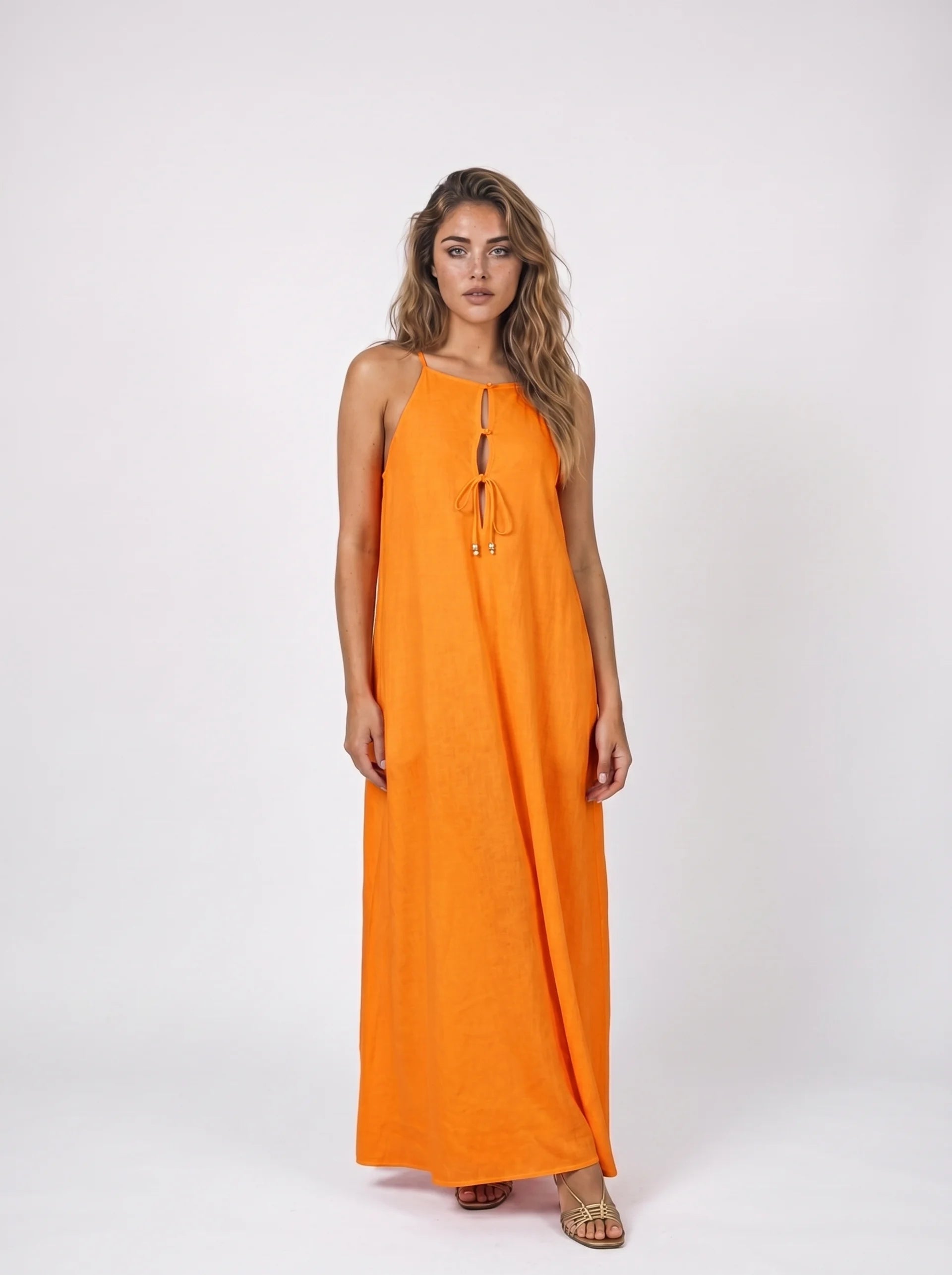 Ivory Dress  — Orange