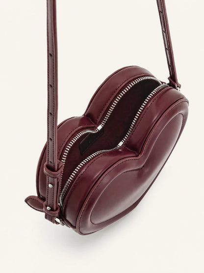 The Violette Heart Bag — Bordeaux