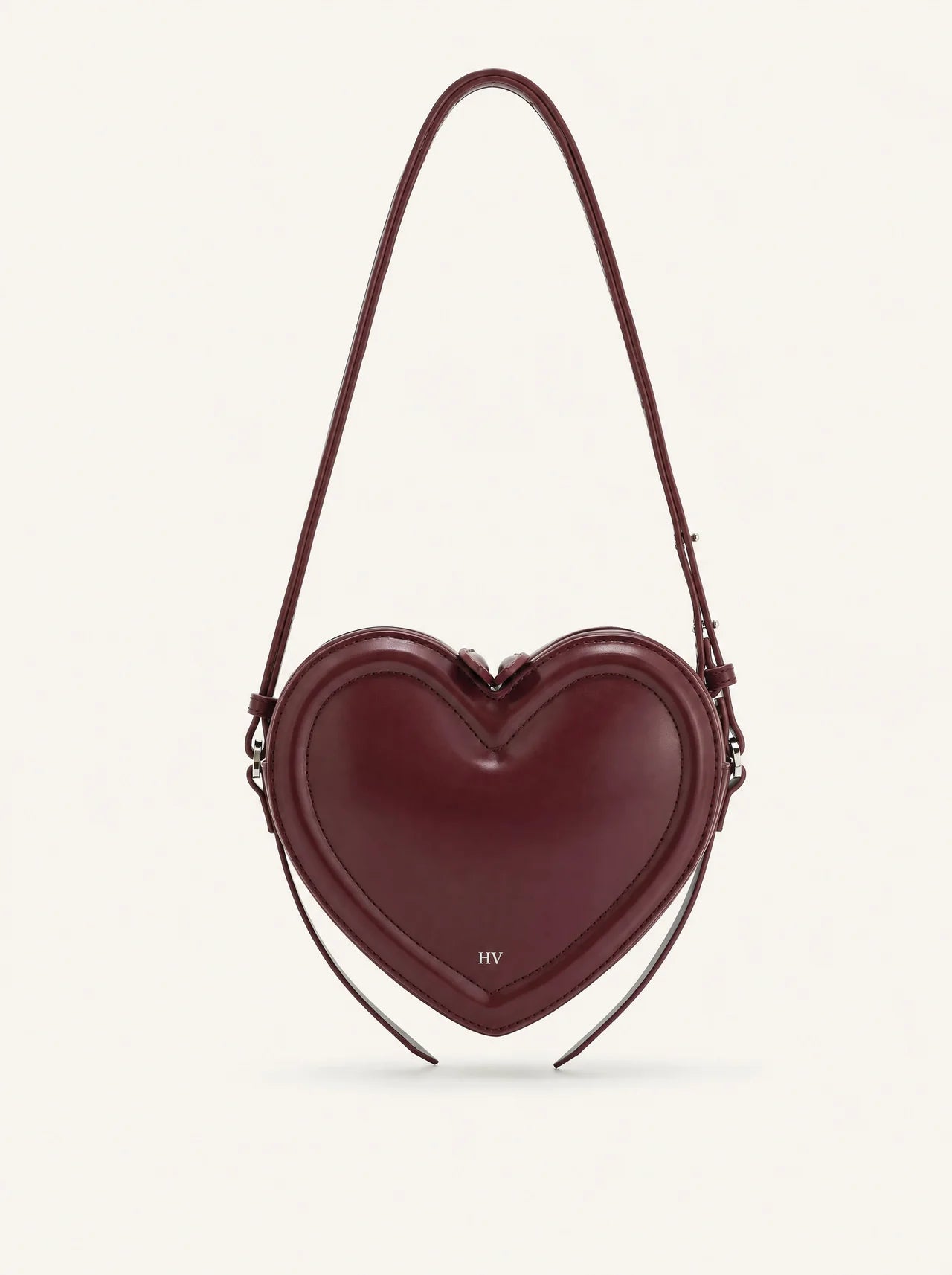 The Violette Heart Bag — Bordeaux