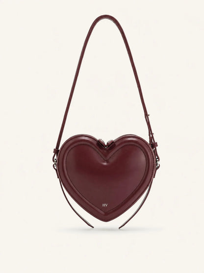 The Violette Heart Bag — Bordeaux