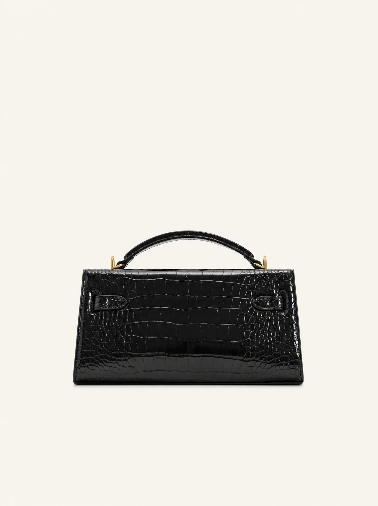 Solène Top Handle Bag — Noir Croc