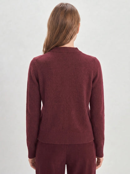 The Velour Pullover — Burgundy