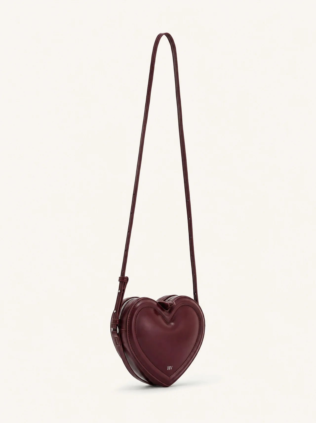 The Violette Heart Bag — Bordeaux
