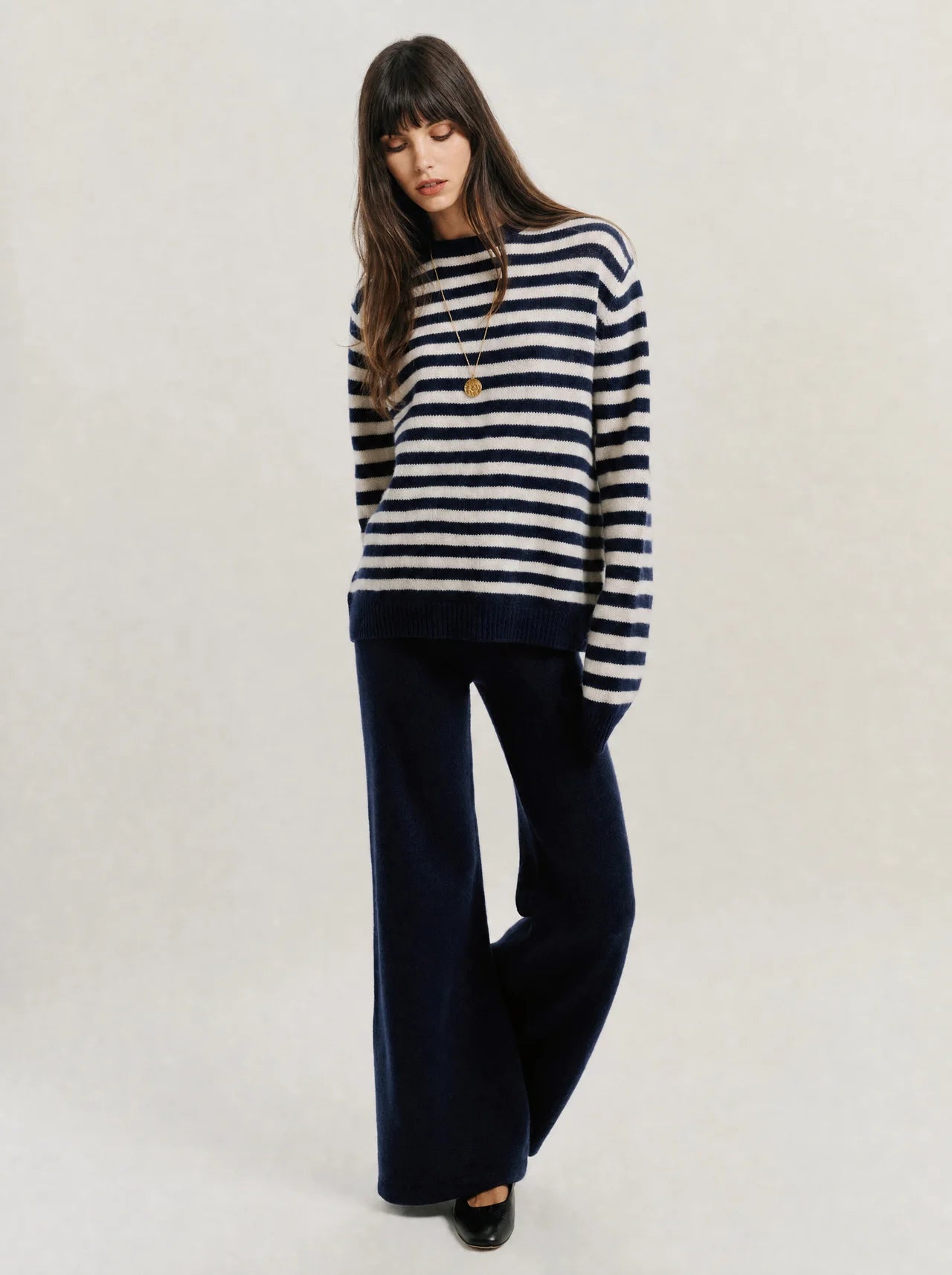 The Bretagne Pullover — Navy Stripe