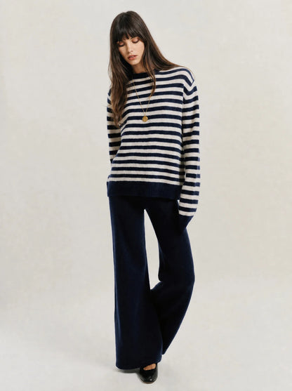 The Bretagne Pullover — Navy Stripe