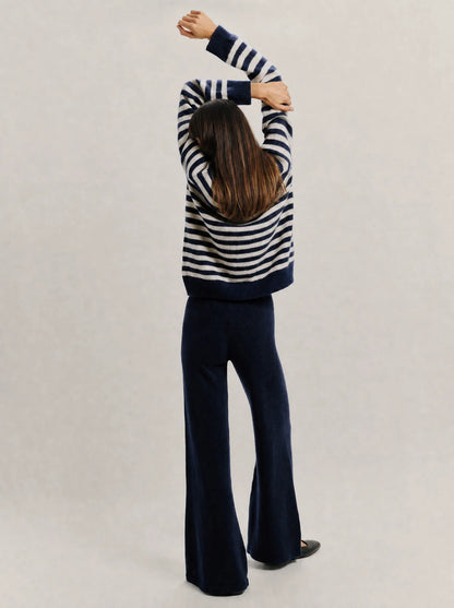 The Bretagne Pullover — Navy Stripe